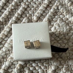 Pandora Silver Dice Charms with Sparkling Accents